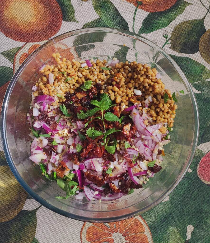 Ensalada marroquí de lentejas y menta