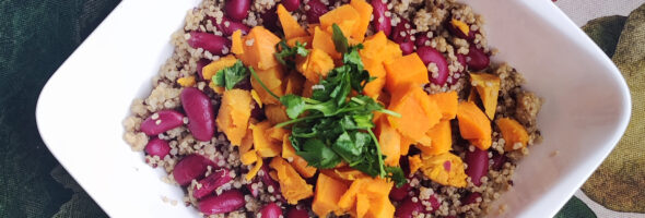 Ensalada de boniatos y judías rojas