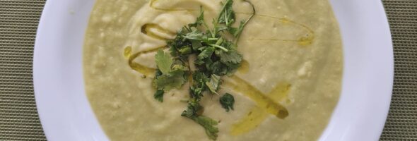 Crema fría de maíz y aguacate